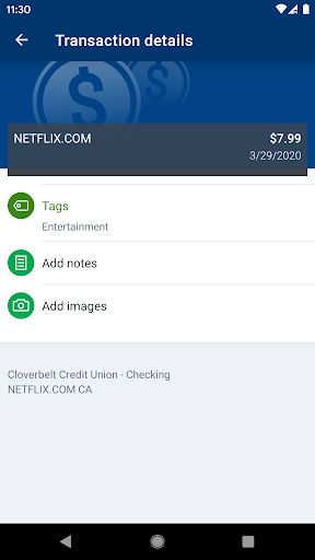 Screenshot Cloverbelt CU Mobile Banking