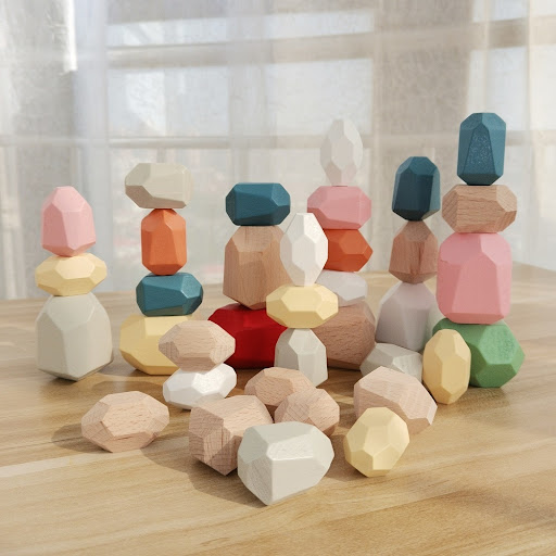 Title 1, Colorful Wooden Stacked Stones Building Blocks ...