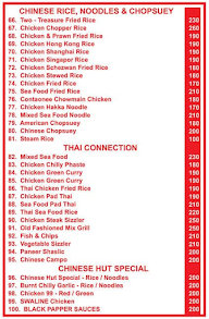 Chinese Hut menu 1