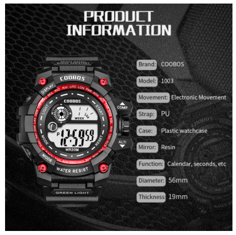 Title 6, Reloj Deportivo Electrónico Luminoso Impermeabl...