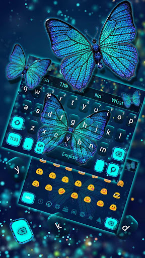 Blue Diamond Butterfly Keyboard Theme