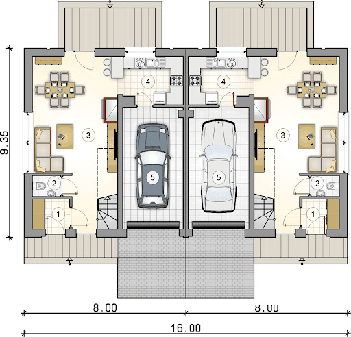 Double House III - Rzut parteru