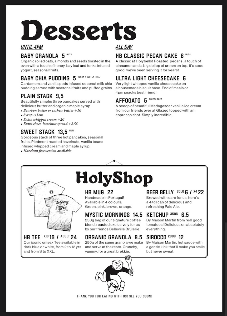 Holybelly 5 gluten-free menu