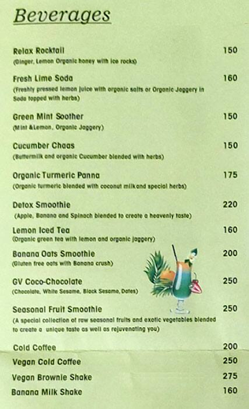 Green Village Cafe menu 