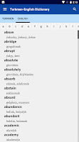 Turkmen-English Dictionary Screenshot