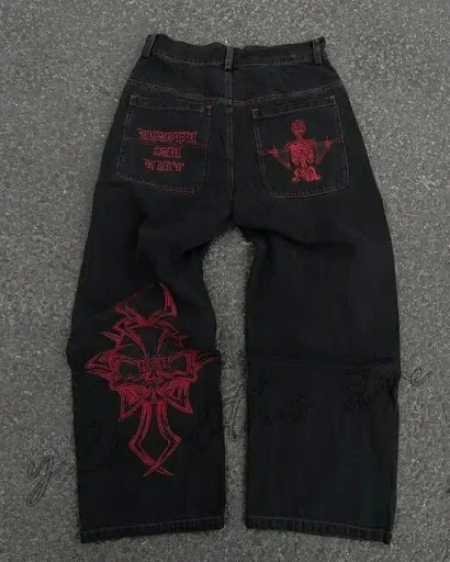 Title 5, Hip Hop Embroidered Loose Jeans Men Comfortable...