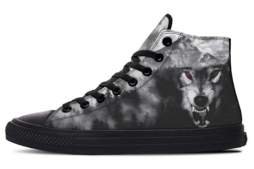 Title 7, Printed Couple High-top Canvas Shoes Personaliz...