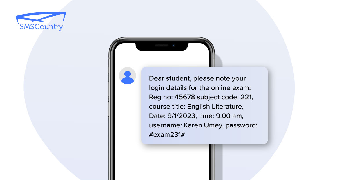 sms templates for school - SMS to share class and exam information 