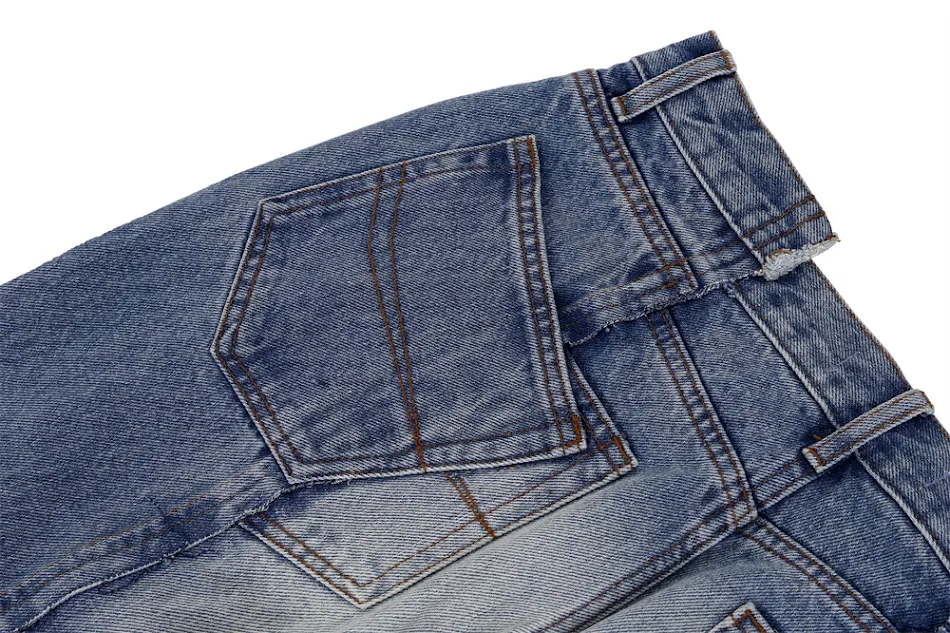 Pantalones holgados rectos de hombre con costuras irregulares, comodidad y estilo relajado para tu día a día, ¡siéntete genial!