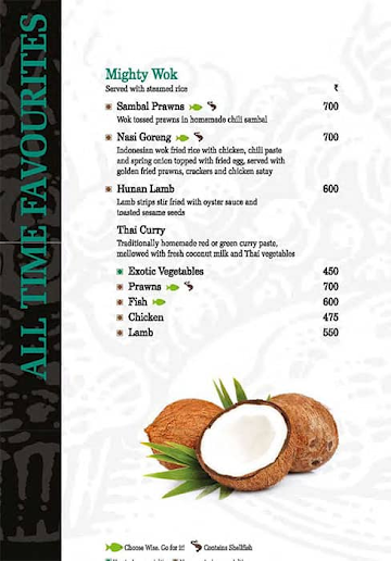 Oceanic Pavillion - Welcomhotel Grand Bay menu 