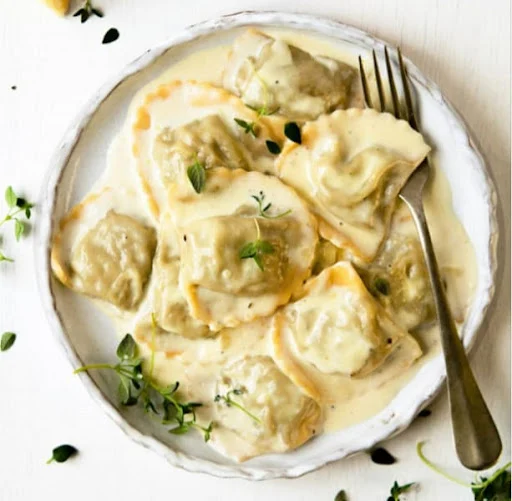 Chicken Ravioli In Alfredo Sauce