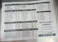 Gupta Chat Corner menu 1