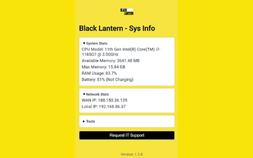 Black Lantern - Sys Info