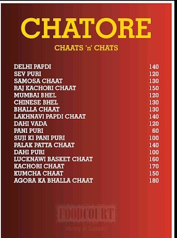 Chatore menu 