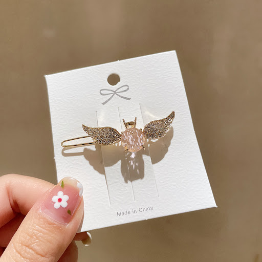 Title 1, Angel Wings Hairpin Crystal Girl Ins Bangs Clip...