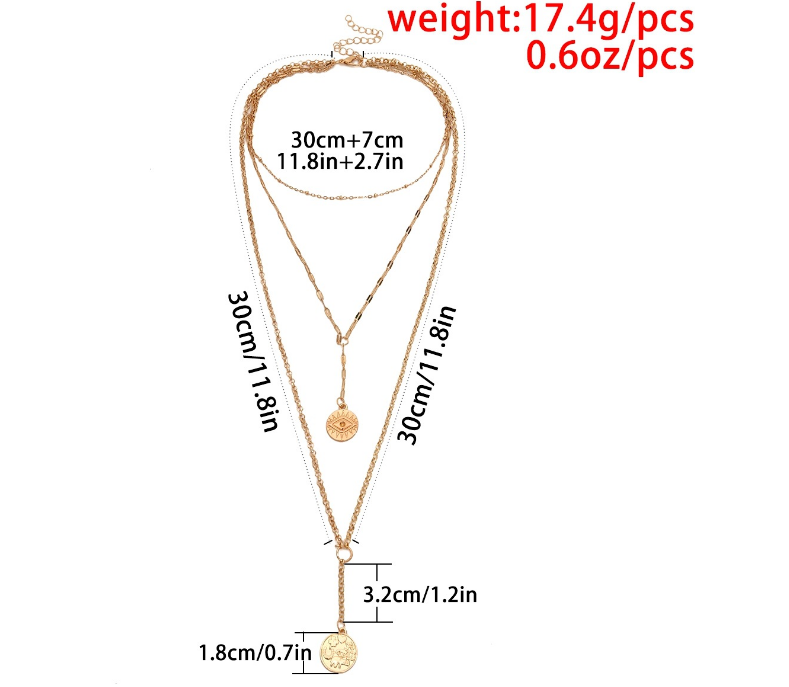 Vrouwelijke ketting met eenvoudige demonen-oog multi-layer design, perfect om je persoonlijkheid te tonen en je outfit te verfraaien.