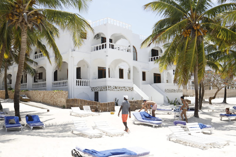 Tourists at the Jacaranda beach resort Watamu enjoying their holiday in the wake of the high tourism season