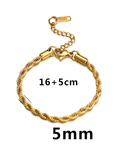 Gold Stainless Steel Twist Braided - 2