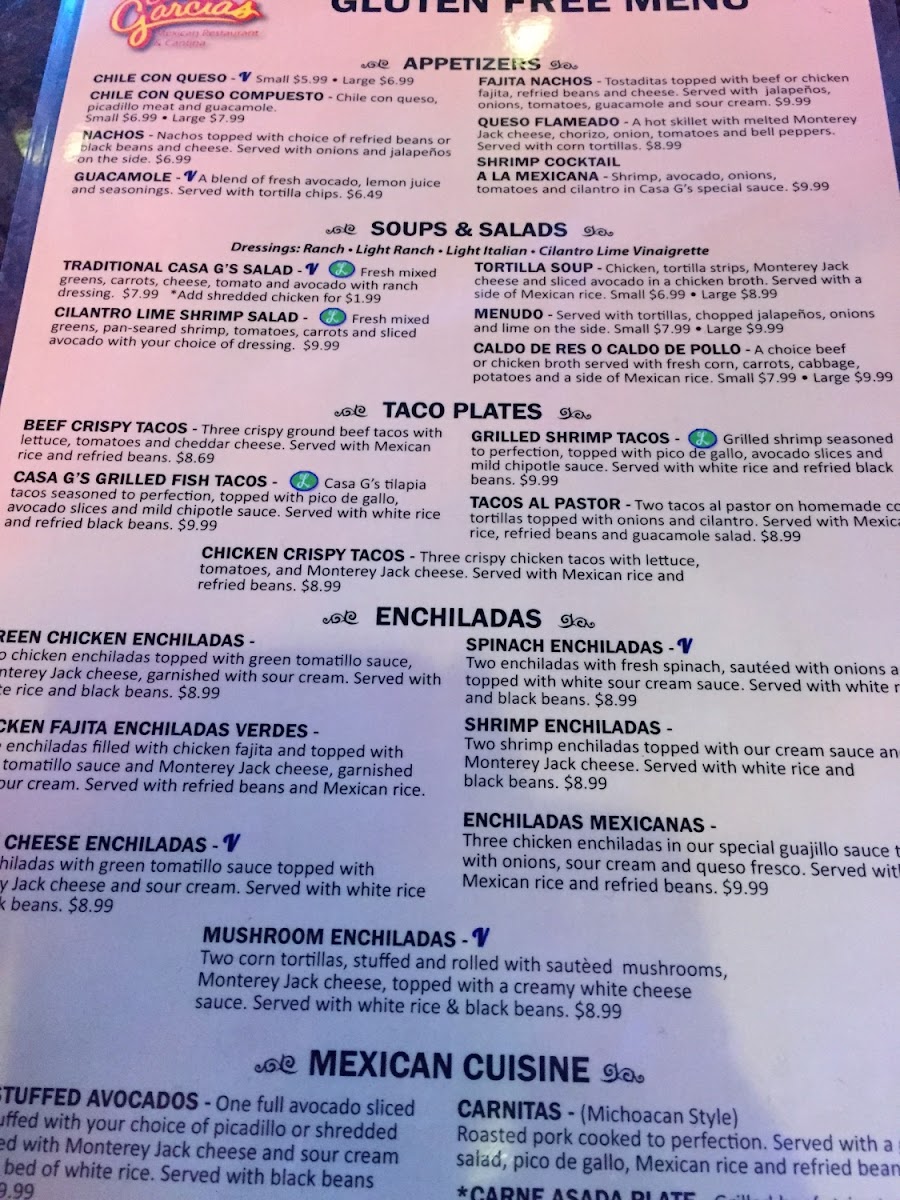 Wide GF menu