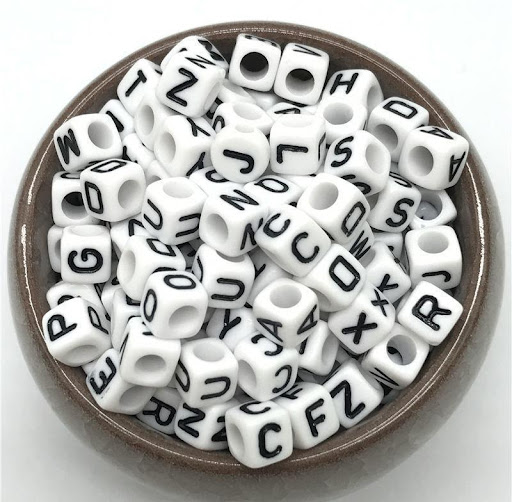 Title 1, Mixed Acrylic English Alphabet Beads for DIY Je...
