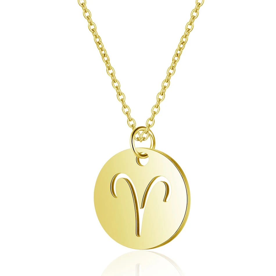 Collier creux doré avec 12 constellations pour femme, un bijou céleste et élégant pour sublimer votre décolleté.
