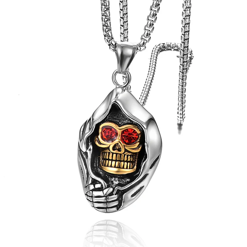 Title 6, Colar Pingente Caveira Aço Inox Masculino. Orna...