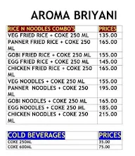 Aroma Biryani menu 2