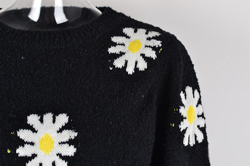 Title 16, Womens Fashion Floral Print Knit Sweater Round...