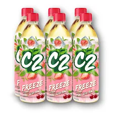 Lốc 6 chai Trà C2 Freeze Dâu Anh Đào 455ml/chai (Thùng 4 lốc x 6 chai)