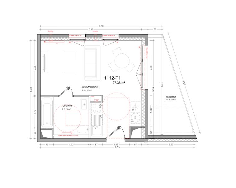 Vente appartement 1 pièce 27 m² à Clermont-Ferrand (63000), 129 000 €