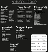 Thanco's Natural Ice Cream menu 2