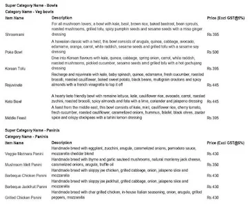 Harvest Salad Co menu 