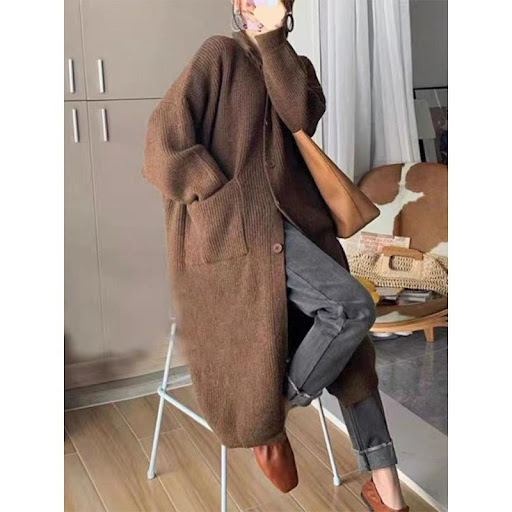 Title 4, Turtleneck Sweater Womens Single-breasted Soli...