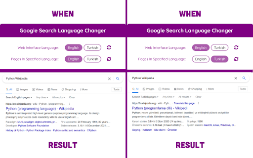 Google Search Language Changer