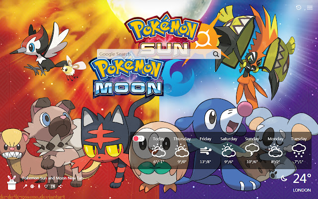 Pokemon Sun and Moon uusi välilehti, mukautetut taustakuvat HD