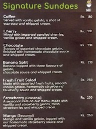 Milano Ice cream menu 7