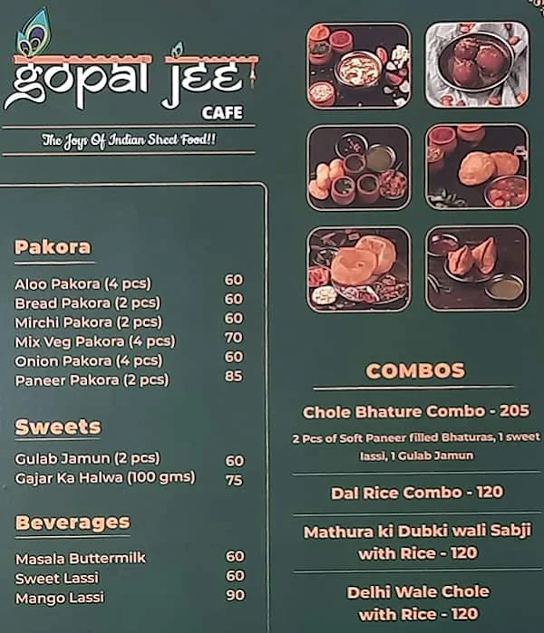 Gopal Jee Cafe menu 