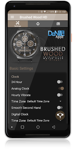 Screenshot Brushed Wood HD Watch Face