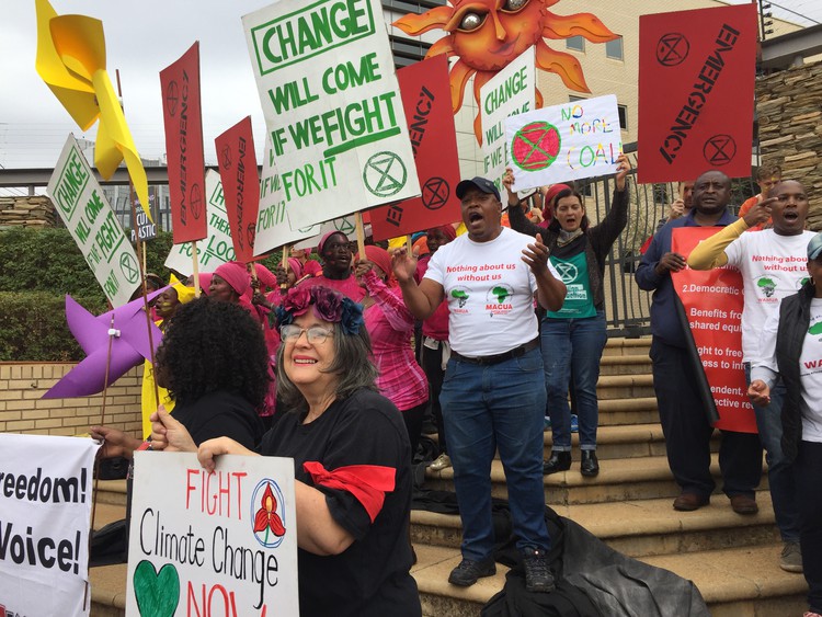About 80 people protested outside the department of mineral resources in Pretoria on October 11 2019 against climate change.