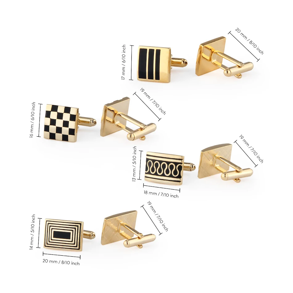 Franse manchetknopen van verguld emaille koper, voor een vleugje stijl en verfijning. Perfect voor zowel formele als casual gelegenheden.