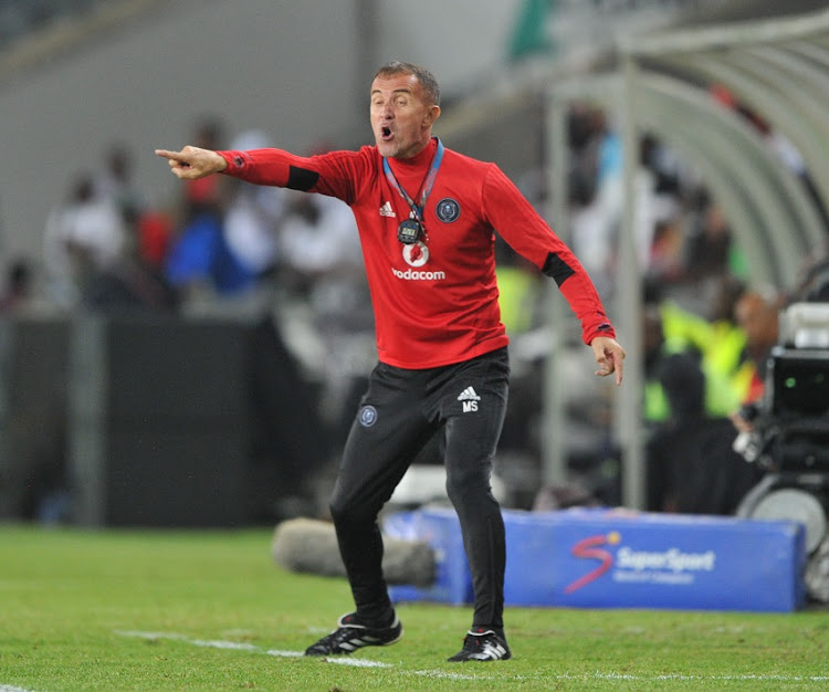 Milutin Sredojevic, head coach of Orlando Pirates during the Absa Premiership match between Orlando Pirates and Bloemfontein Celtic on 04 April 2018 at Orlando Stadium.