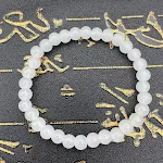 Glass 6MM White Jade Bracelet