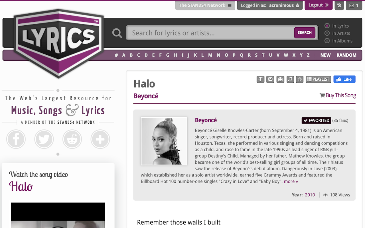 Lyrics.com Preview image 1