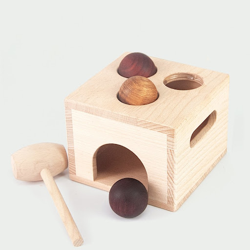 Title 3, Childrens Montessori Wooden Knock Ball Educati...