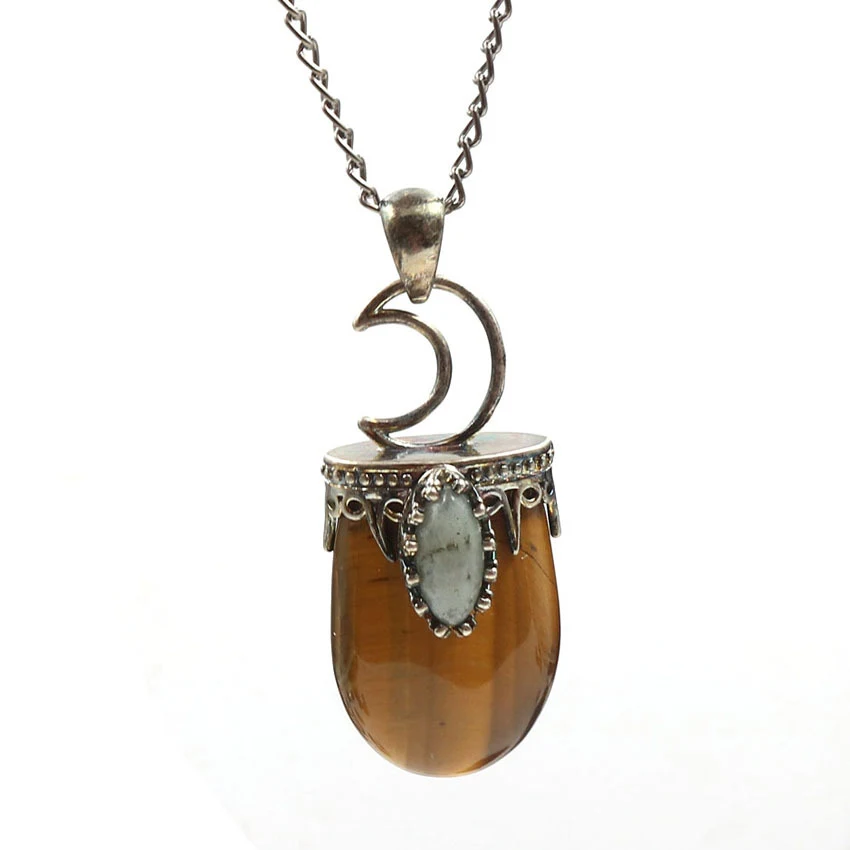 Title 9, Pendentif lune en améthyste, un bijou pour femm...