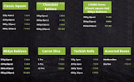 Turkish Baklava menu 1