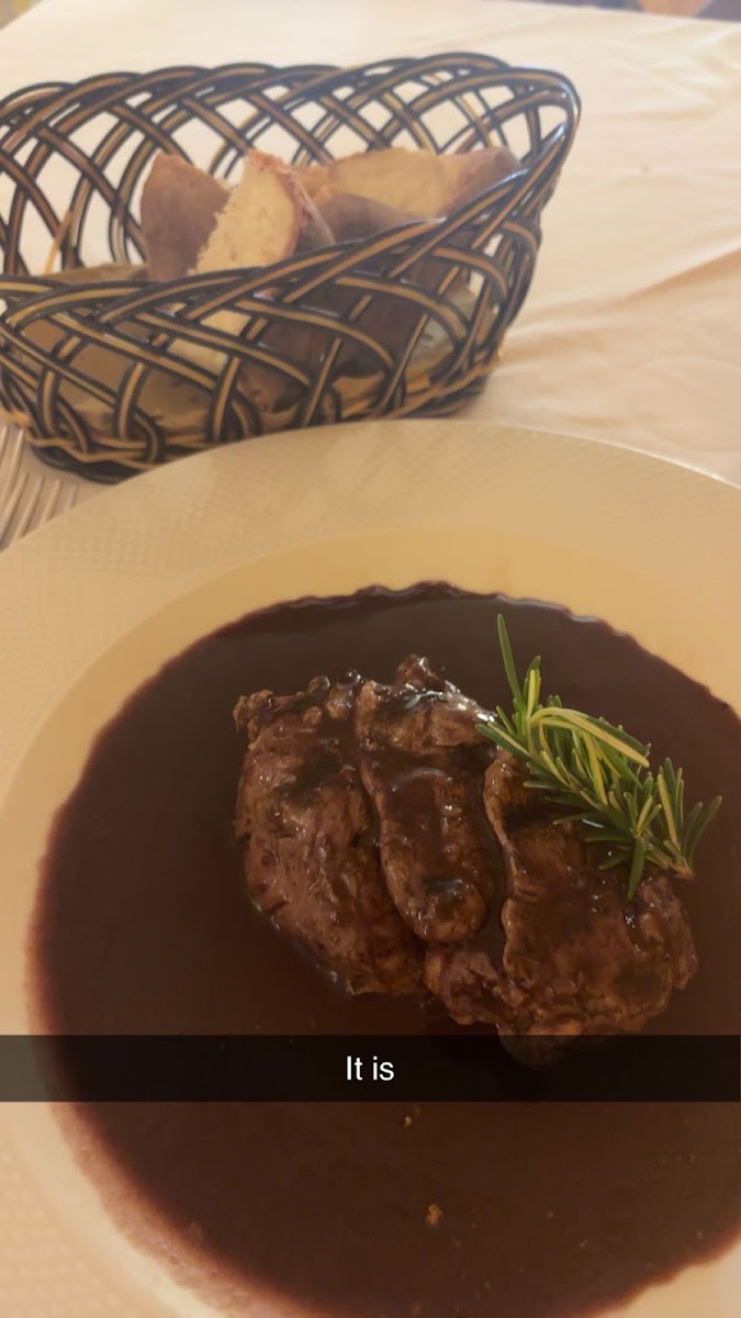 Beef with red wine sauce