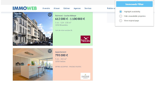 Immoweb Filter