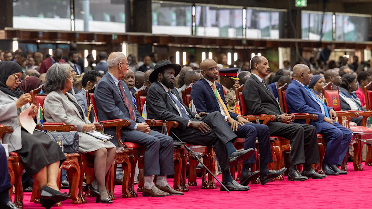 Presidents and dignitaries during the Heads of State session of the Africa Climate Summit at KICC on September 5, 2023.