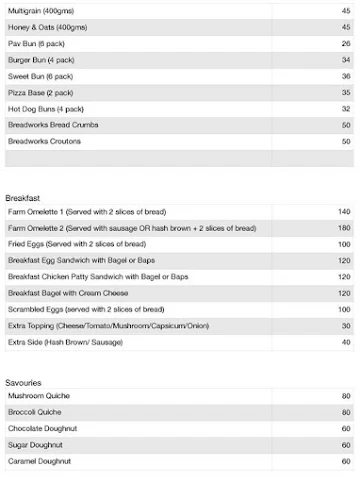 Breadworks menu 